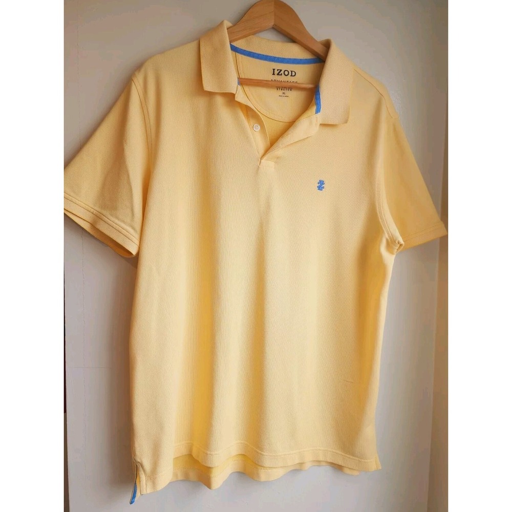 Izod Advantage Performance Stretch Mens Polo Shirt Stretch Size XL Yellow
